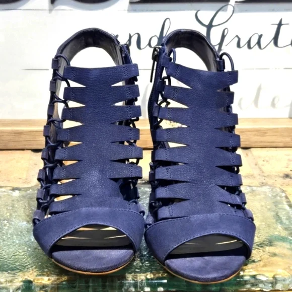 Vince Camuto Eliaz Blue Cutout Gladiator Dress Sandals Wmns Sz 7.5 - Picture 4 of 8